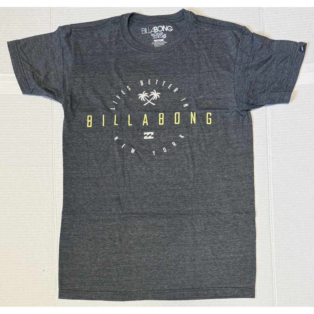 BILLABONG - Men's Gray Lifes Better in New York Tee T-Shirt - Size Small